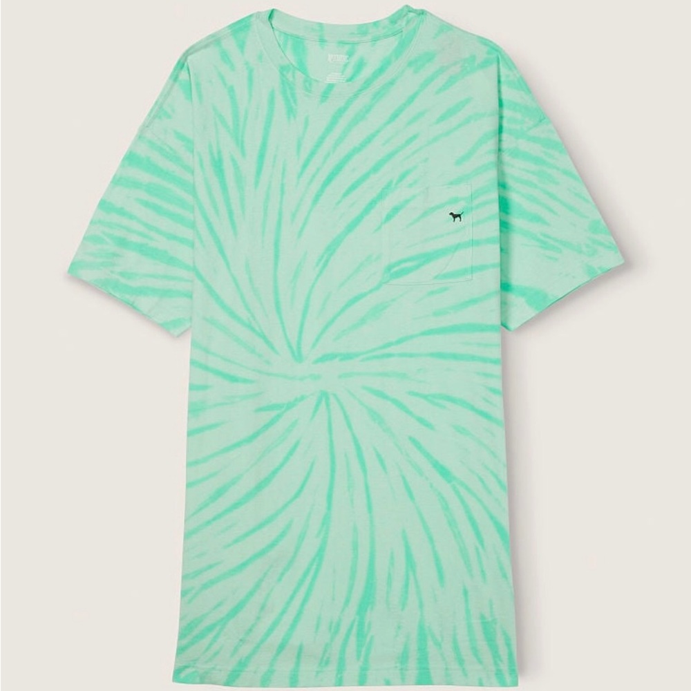 COTTON SLEEP DRESS - Teal Ice Tie Dye